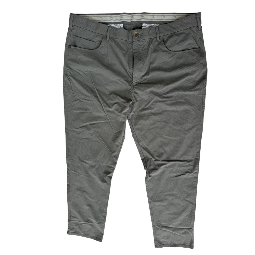 Tommy Bahama Chino Pants Mens 40x32 Gray Boracay Travel Flat Front Pocket Casual